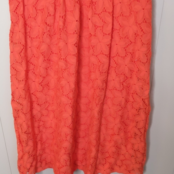 Anthropologie Leifnotes Doglora Tangerine Lace Knee Length Size Small - Picture 5 of 7